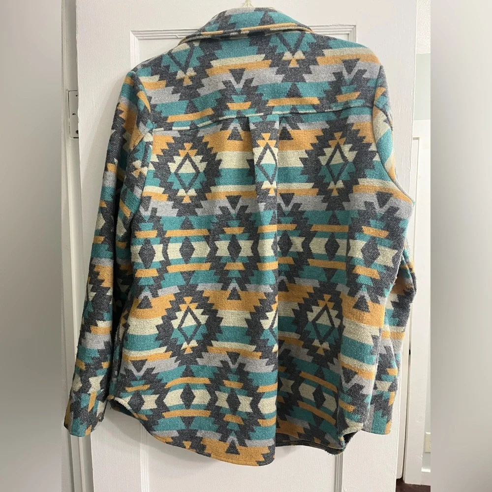Blue B Women's Tribal Pattern Shacket - Picture 2 of 3